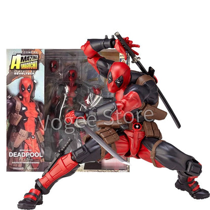 Amazing Yamaguchi Deadpool & Wolverine Boneco de Ação Colecionável PVC 16cm Mutantes X-Men Ultimate Super Herói Modelo Boneco Presente