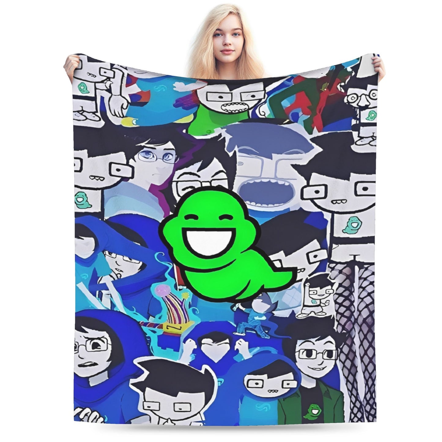 Manta de Flanela Homestucked Manga Cobertor Macio e Quente para Sofá Cama Viagem Engraçado Colcha Capa de Sofá-Cama