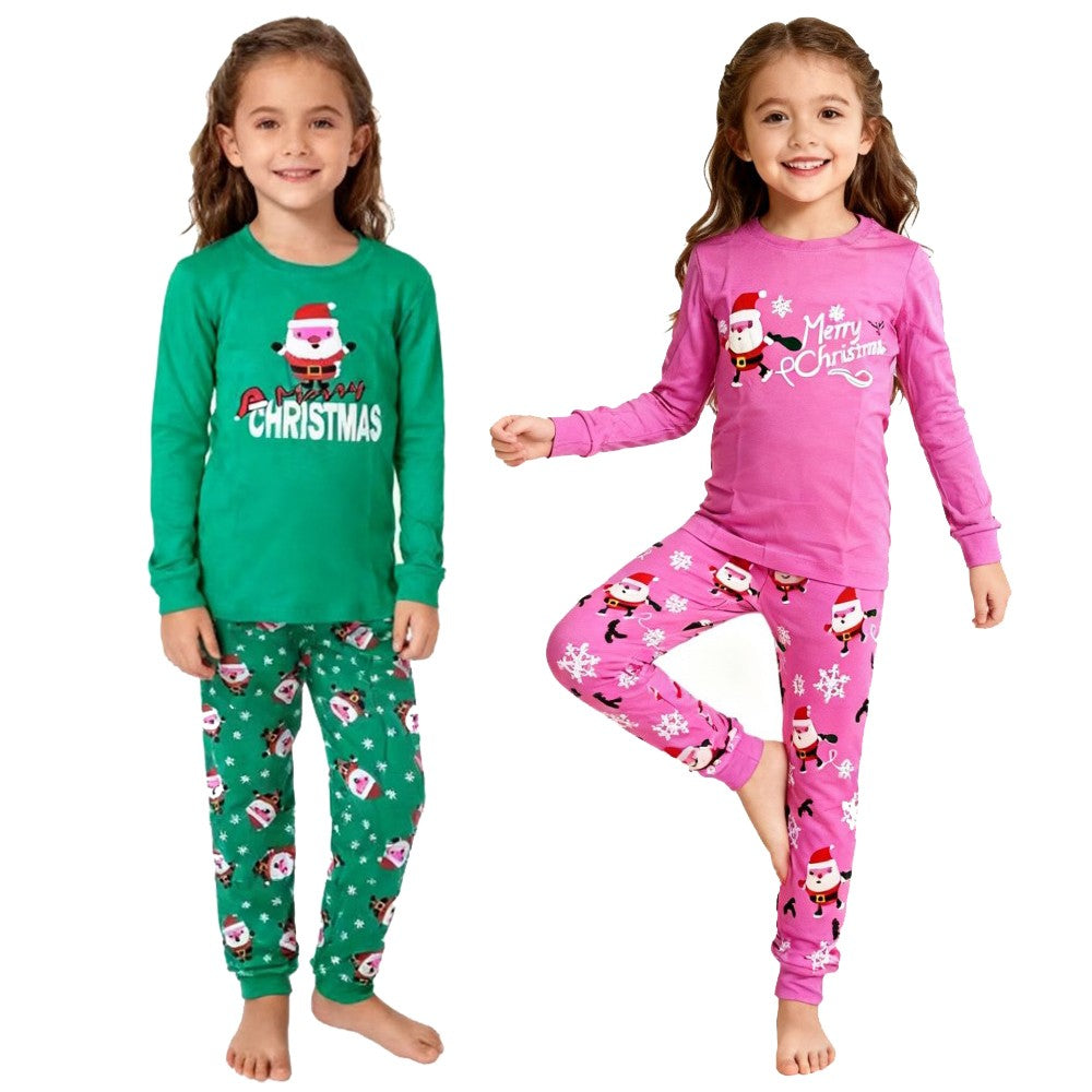 Boys Girls Christmas Long Sleeve Pajama Sets Kids Santa Claus Pjs Baby Pijamas Children Soft Sleepwear For "Merry Christmas";;VERDADEIRO;;"CR1707,10T