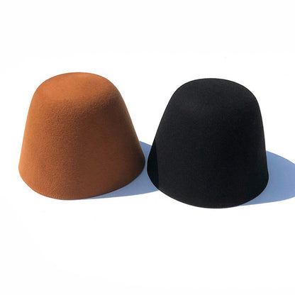 High Quality Wool Fisherman Hat Solid Color Bucket Hats Retro Bell-shaped Basin Cap For Woman Autumn Winter Warm Sun Visors Caps