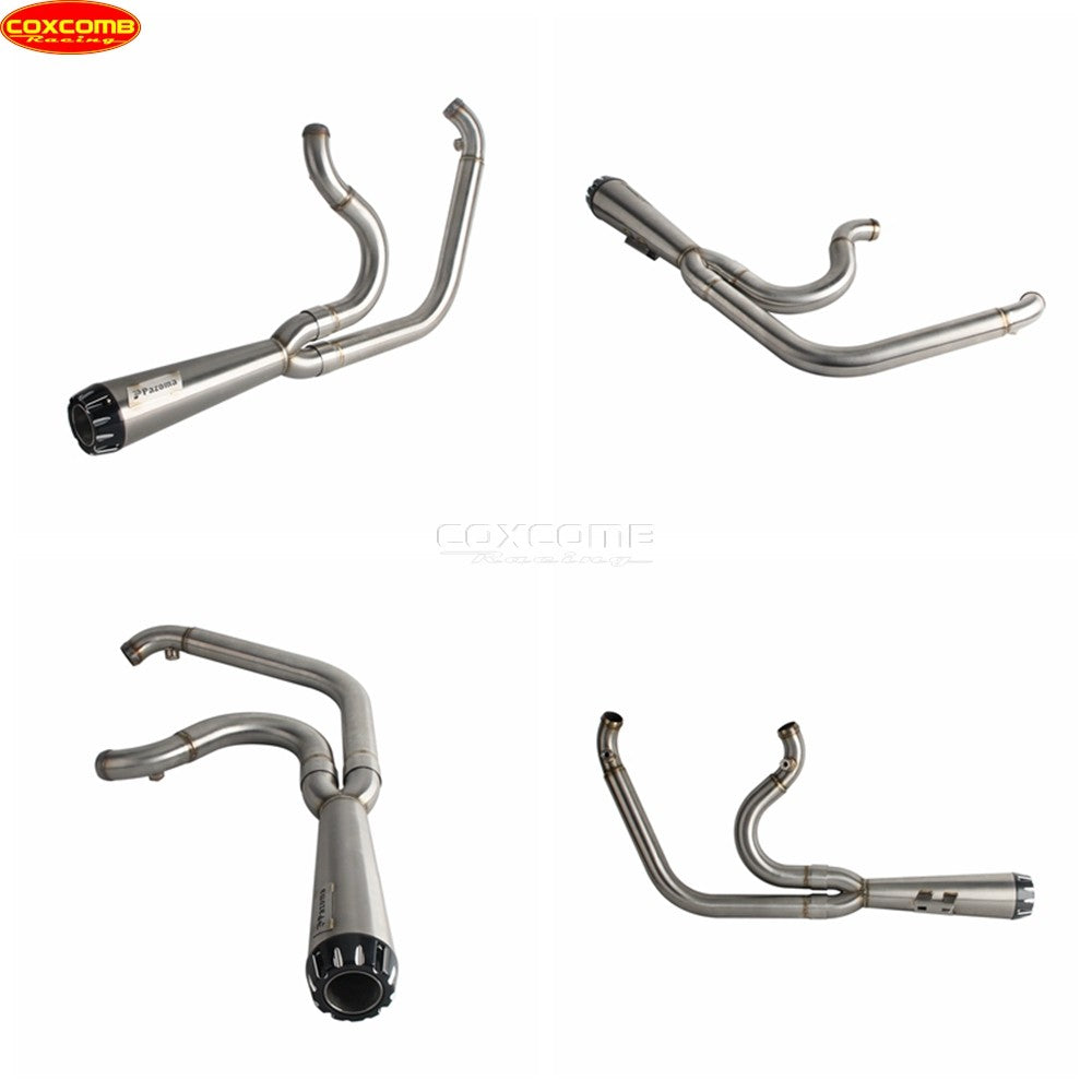Slip On Exhaust Muffler System Motorcycle Complete Exhaust Pipe For Harley Dyna Street Bob FXDB FXDBB FXDBP FXDBI Limited FXDBC