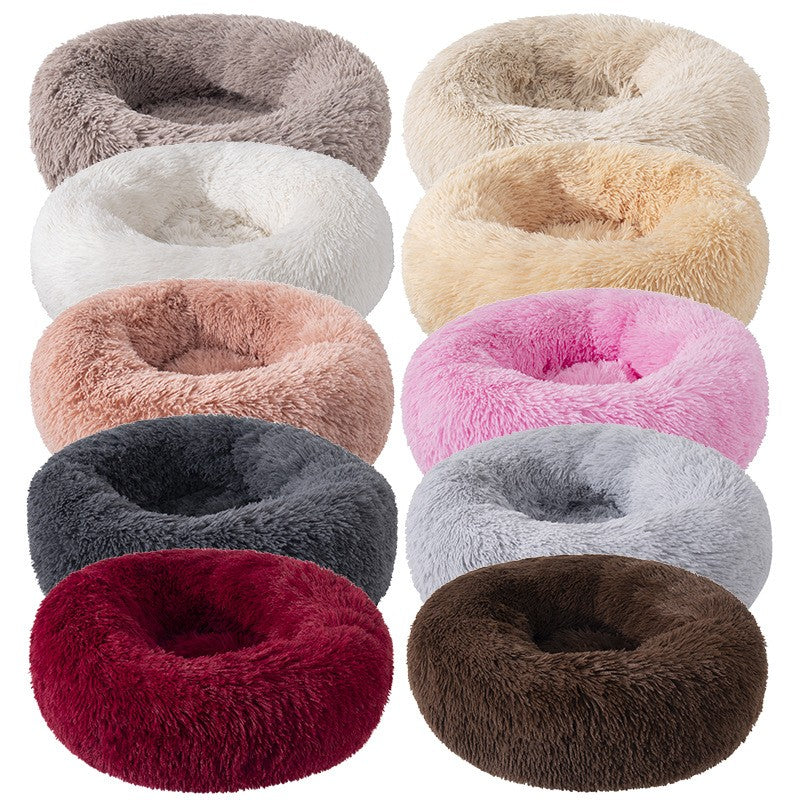 Camas redondas de pelúcia para cães e gatos, Tapetes de inverno para cães, Camas para animais de estimação, Suprimentos para animais de estimação