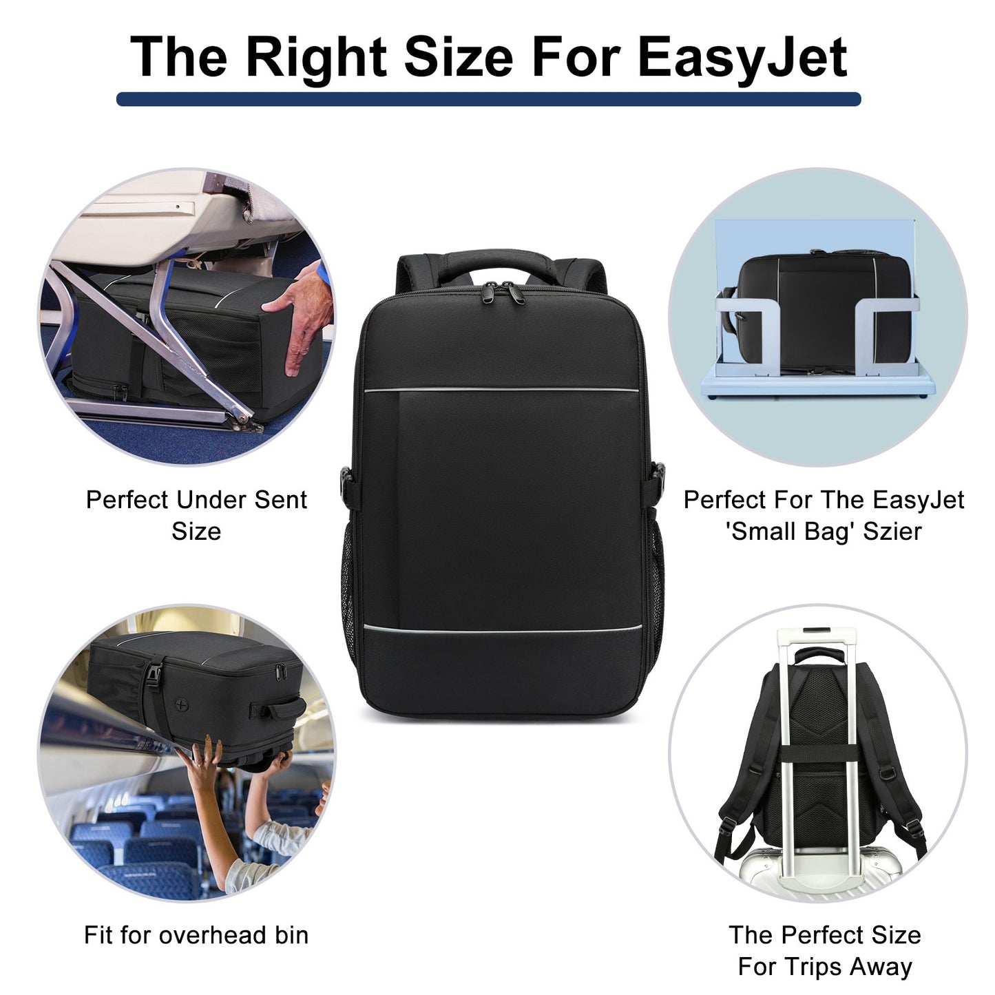 travel backpacks 40x20x25 ryanair cabin bag Unisex Carry-On Suitcase.15.6-inch Laptop Backpack For School,night reflective strip