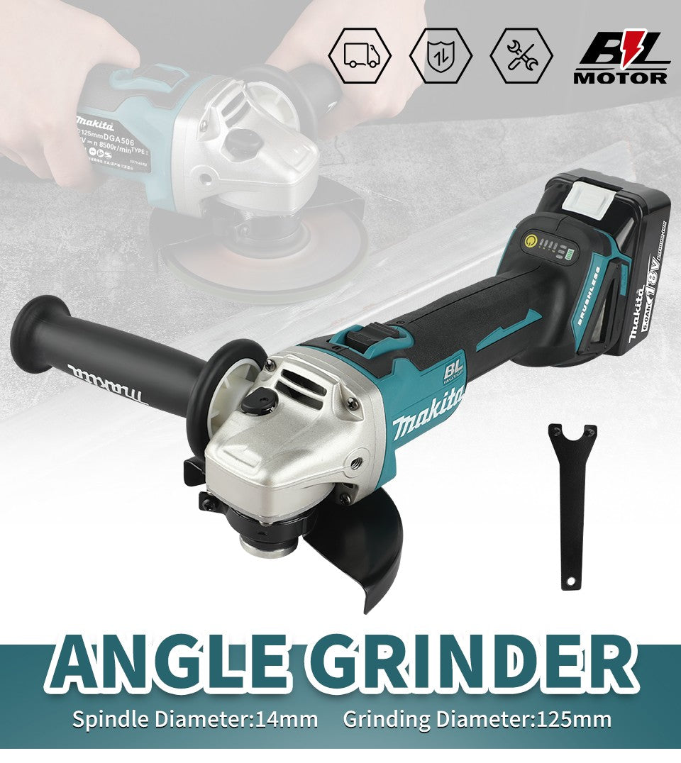 Makita DGA506 18V 125mm Esmerilhadeira Angular a Bateria Politriz Elétrica Sem Fio Lixadeira de Metal e Máquina de Corte