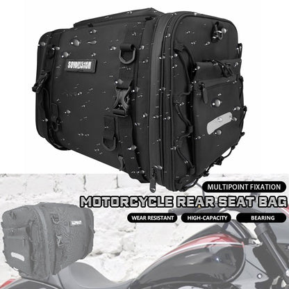Motorcycle Tail Bag Waterproof 20L-60L Expandable Back Seat Saddle Bag Luggage Pannier Motorcycle Accessories Rider Backpack