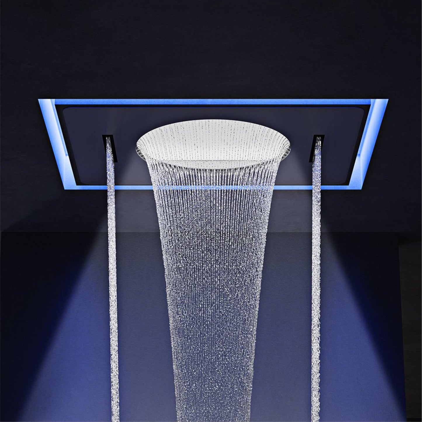 AITANA sistema de chuveiro de luxo em latão cinza arma, embutido no teto, com temperatura constante e display digital LED, torneira de banheiro com água quente e fria