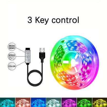 1-40m LED Strip Lights for Room Decoration, APP + 44-Key Remote Music Sync, 5V USB RGB Flexible Tape for TV Backlight