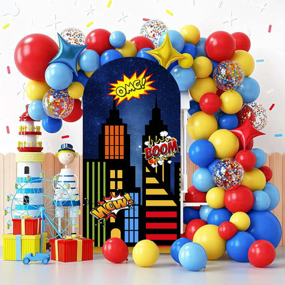 City Hero Birthday Arched Background Cloth Christmas Decoration Birthday Party Decoration 2026 New Year Decoration