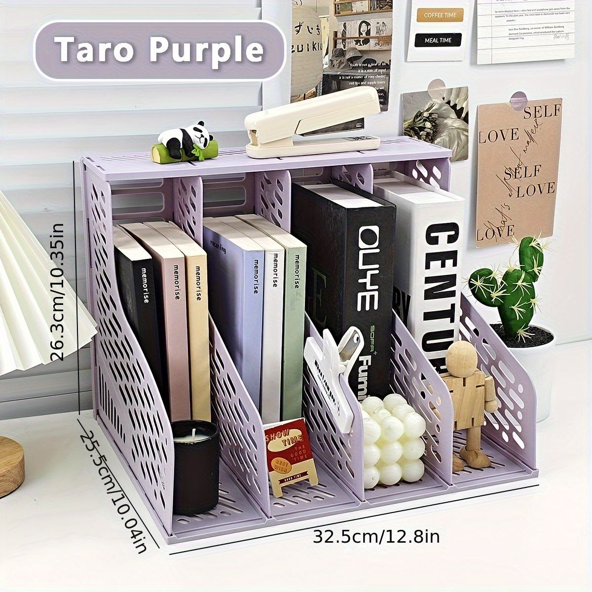 4-Tier Desktop Document Organizer with Open Grid Design - Heavy-Duty file holder, Space-Saving Vertical Organizer for Home Offic