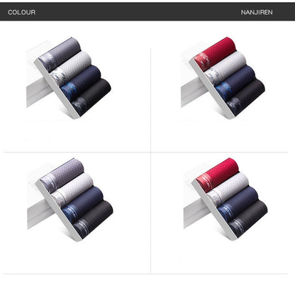 4pcs Men's Boxer Shorts Ice Silk Underwear Plus Size Underpants Cool Breathable Sexy Slim Panties Mesh Lingerie Wholesale Lots