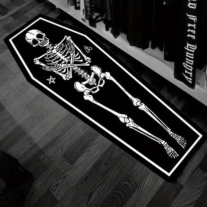 VIKAMA Horror Human Skull Carpet Bedside Rug Halloween Decoration Rug For Bedroom Non-Slip Wear-Resistant Floor Mat Door Mat Hom