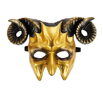 High Quality 3D Halloween Mask Horrible Durable Ox Horn Mask Realistic Cosplay Masquerade Decoration