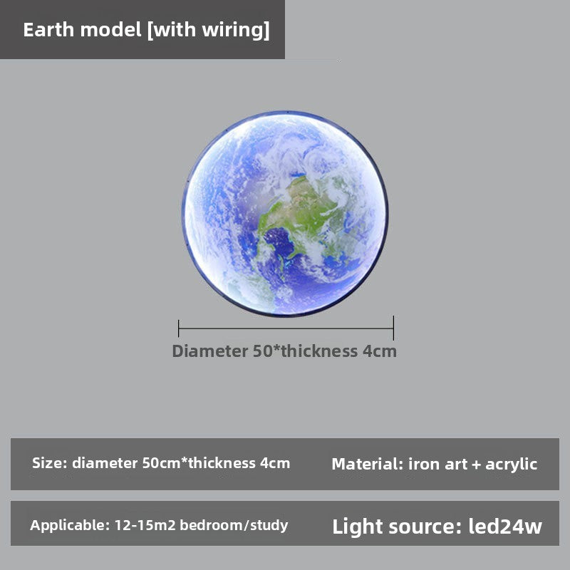 Modern LED Lunar Wall Lamp, Planetary Elegant Design Ceiling Lamp for Bedroom, Living Room Decor