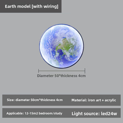 Modern LED Lunar Wall Lamp, Planetary Elegant Design Ceiling Lamp for Bedroom, Living Room Decor