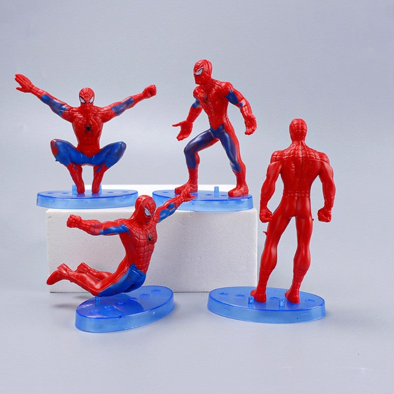 Marvel Homem-Aranha 7 peças/Conjunto de Bonecos de Ação Colecionáveis Anime Vingadores Homens-Aranha Decoração de Bolo Brinquedos para Crianças Presentes 8-10cm