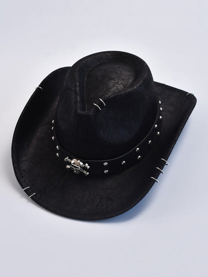 Faux Leather Vintage Western Cowboy Hat For Men Gentleman Jazz Hats Panama Cowgirl Hat Sombrero Hombre