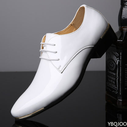 New Men's leather shoes Casual men business shoes Lace up Dress footwear Pointed toe Business big size shoes Zapatos Homme
