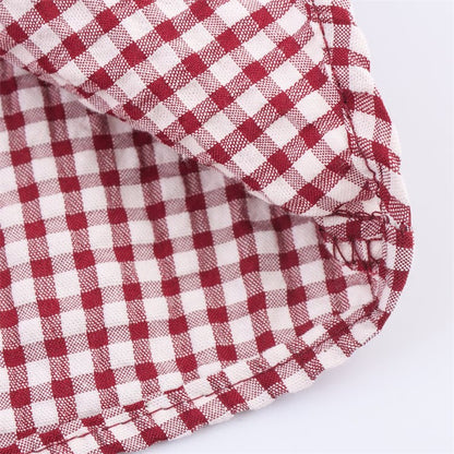 Women's Shirt Fall 2025 New Red Check Long Sleeve Stacked Decoration Pastoral Collegiate Shirt Casual Fashion Lively Personality