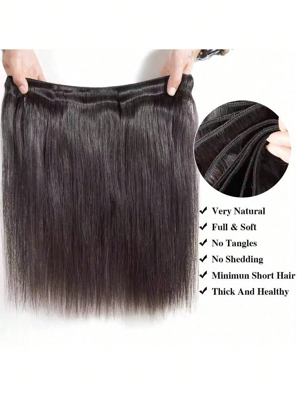 Pacotes de Cabelo Humano Liso de Osso 12A 100% Cabelo Virgem Brasileiro Não Processado 32 Polegadas Cabelo Cru Extensões de Trama de Pacotes Duplos