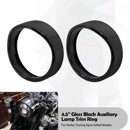 Anel de Acabamento do Farol de 7'' para Motocicleta + Capa de Luz de Neblina de 4.5'' + Anel de Acabamento do Pisca Estilo Visor para Harley Touring Road King Softail