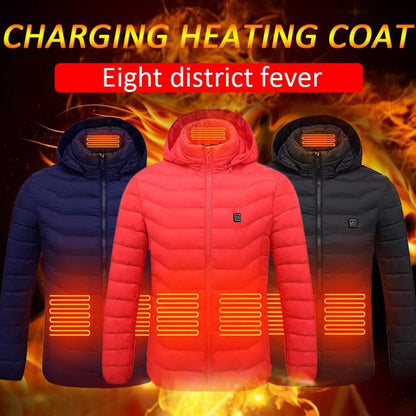 Men Heated down jacket USB Winter men's parka Outdoor Electric padded jacket Warm Sprots Thermal Coat Clothing Heated jacket