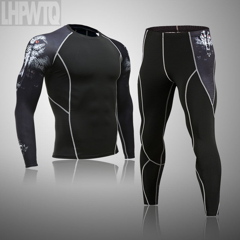 Men's Sports Suit MMA rashgard male Quick drying Sportswear Compression Clothing