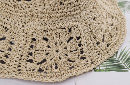 Womens Straw Hats crochet hat bucket hat  UV Protection Sun Visor Beach Hats Women Visors Foldable Female Women Summer Sun hat