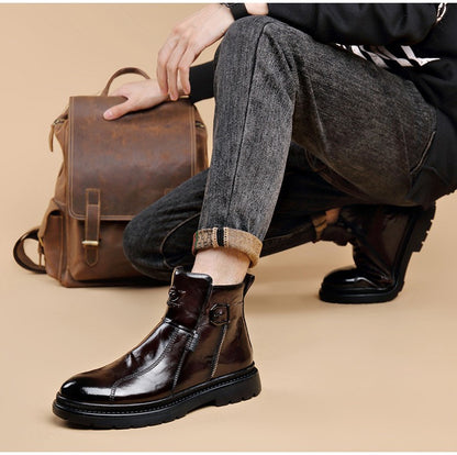 British-style Men's Casual Retro Chelsea Boots for Men Autumn Winter Cow Leather Shoes Male Fashion New Designer Ankle Boots Man