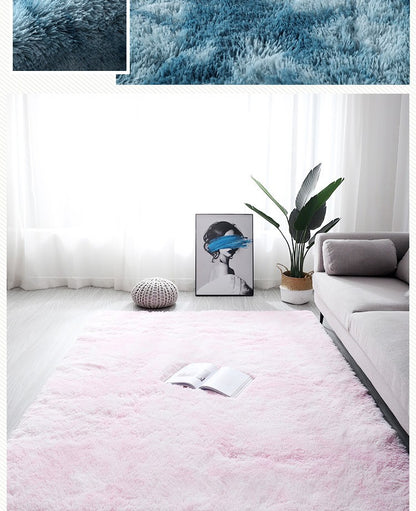 VIKAMA Ultra Soft Shaggy Round Rug Pad Fluffy White Carpet Living Room Home Decor Bedroom Kids Room Salon Thick Pile Carpet