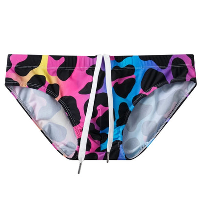 Sexy Man's Brand Swimming Push-up Pad Swim Trunks Low Waist Swimming Men Briefs Swimwear Boxers Patchwork Color Hot Sell Summer