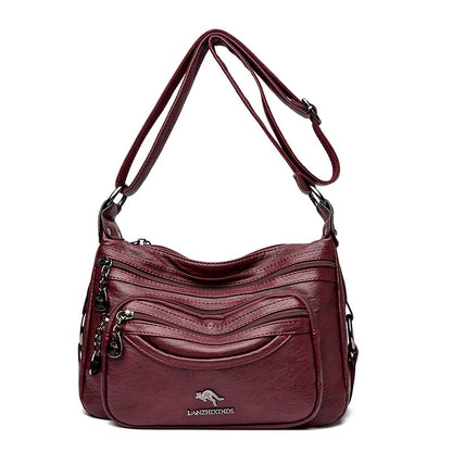 Top Quality Pu Leather Female Crossbody Multiple Pockets Bag Elegant Shoulder Bags for Women Casual Purses and Handbags Sac 2026