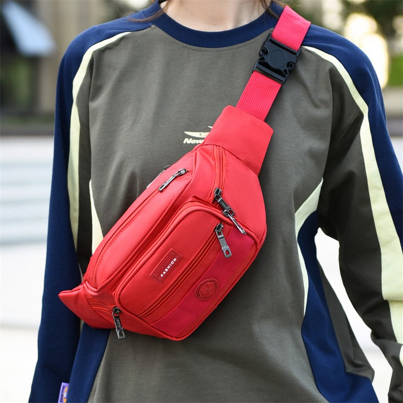 Unisex Multifunctional Waist Bag Large Capacity Waterproof Oxford Business Pack Trendy Crossbody Chest Bag for Travel Work