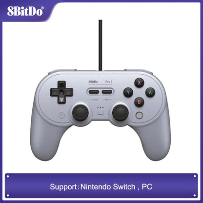 8BitDo Pro 2 Wired Controller USB Gamepad with Joystick for Nintendo Switch OLED PC with 2 Pro Back Paddle Buttons Accessories