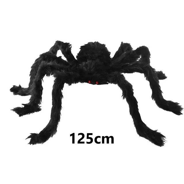 Halloween Aranha de Pelúcia Grande Decoração de Halloween de Terror Adereços de Festa Decoração Gigante de Aranha para Exterior Brinquedo de Pelúcia de Aranha Preta de 30-200cm