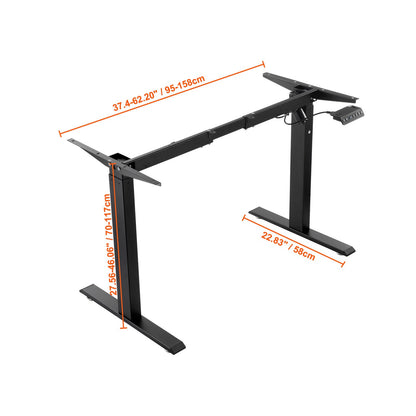 SucceBuy Standing Desk Frame  Electric Stand Up Computer Desk Legs Ergonomic DIY Workstation Base for Home Office Black white