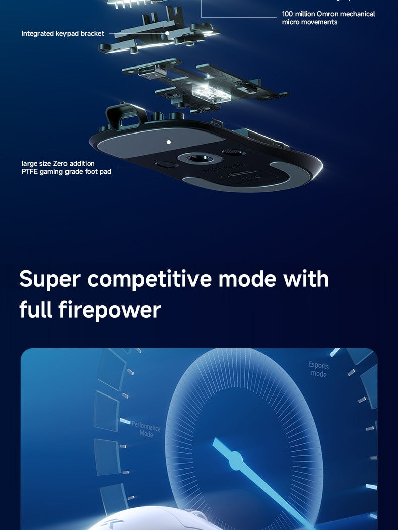 MCHOSE A7 V2 Ultra Gaming Mouse Sensor PAW3950 TI Dual 8000Hz 20000fps 42000DPI 750IPS Revestimento de Vidro Super Deslizante Importado CSGO