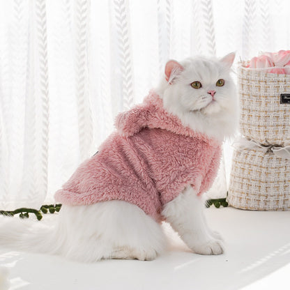 Pet Dog Soft Fleece Clothes Cute Hoodie Coat for Small Medium Dogs Cats Autumn Winter Puppy Hooded Jacket Sweater Pug Apparel