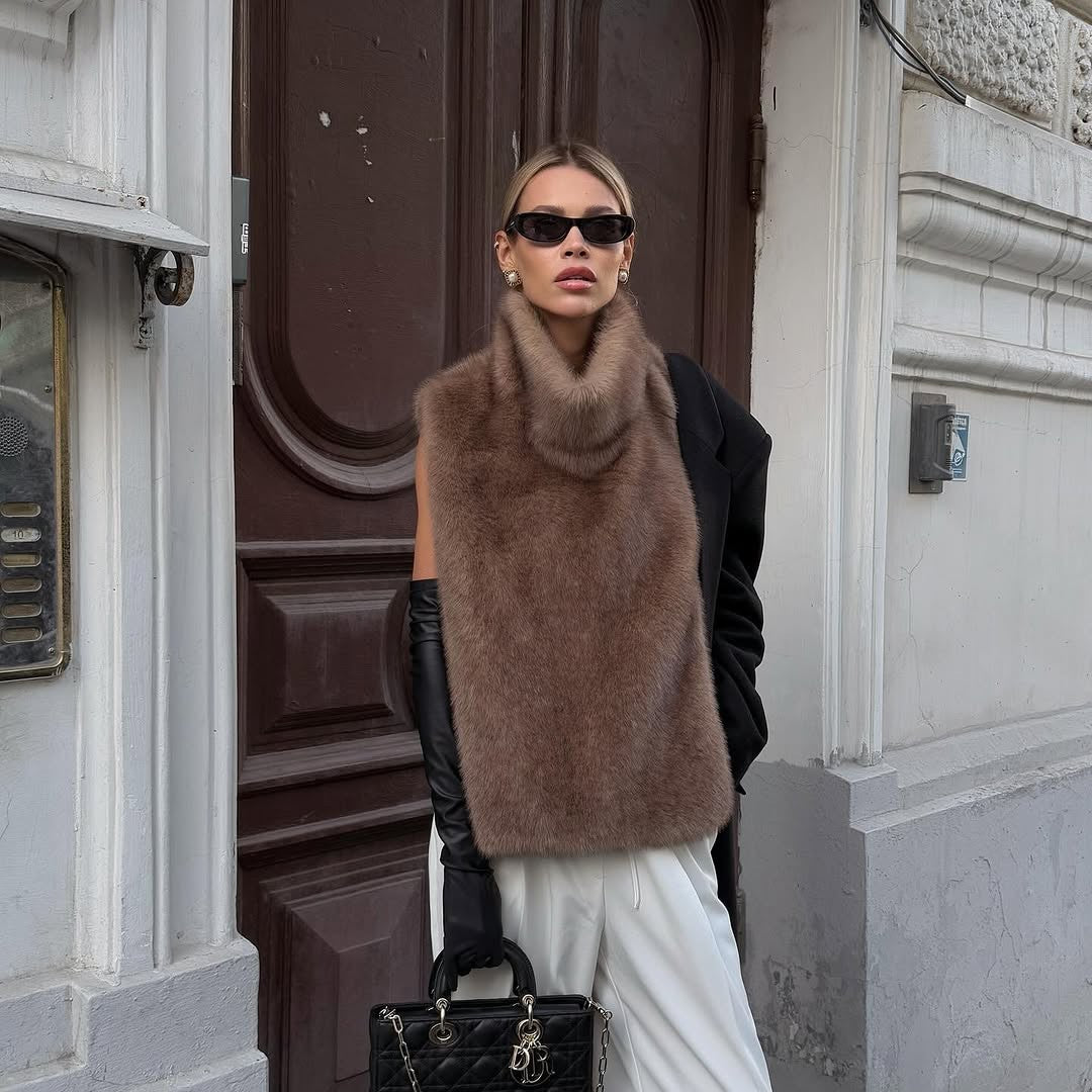 Casacos Curtos de Lã Elegantes com Cadarço Sólido Lapela Solta Cinto Peludo Manga Longa Jaqueta Feminina 2025 Outono Inverno Lady Chique Cardigãs