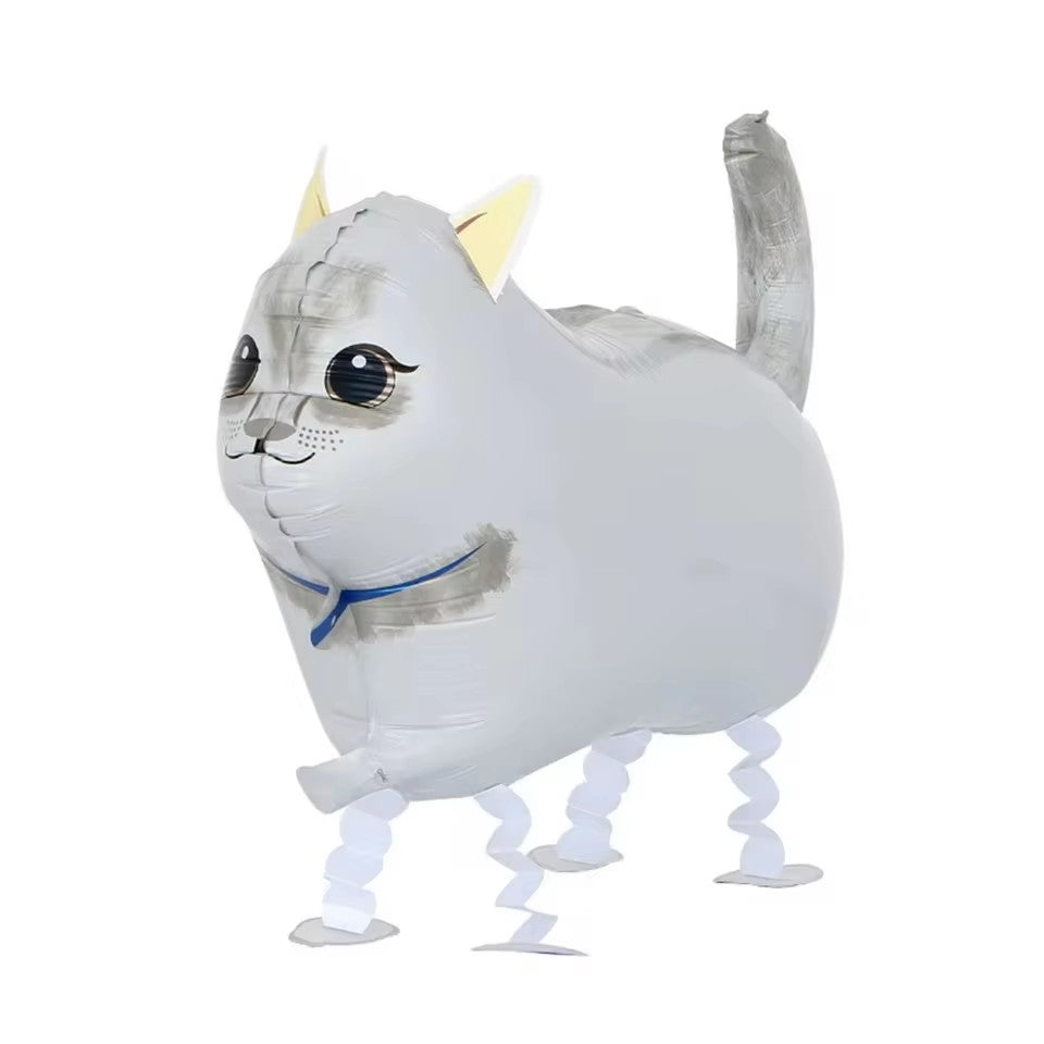 4Pcs Walking Cat Balloons Animal Pet Cat Balloons Cat Balloons for Kids Birthday Party Pet Cat Theme Birthday Party Decorations