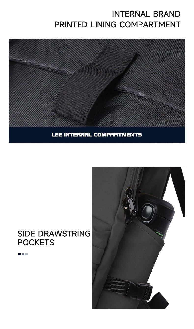 Mochila LEE de grande capacidade para viagem, para notebook de 15,6 polegadas, à prova d'água, de nylon casual, para adolescentes, faculdade, escola, masculino e feminino