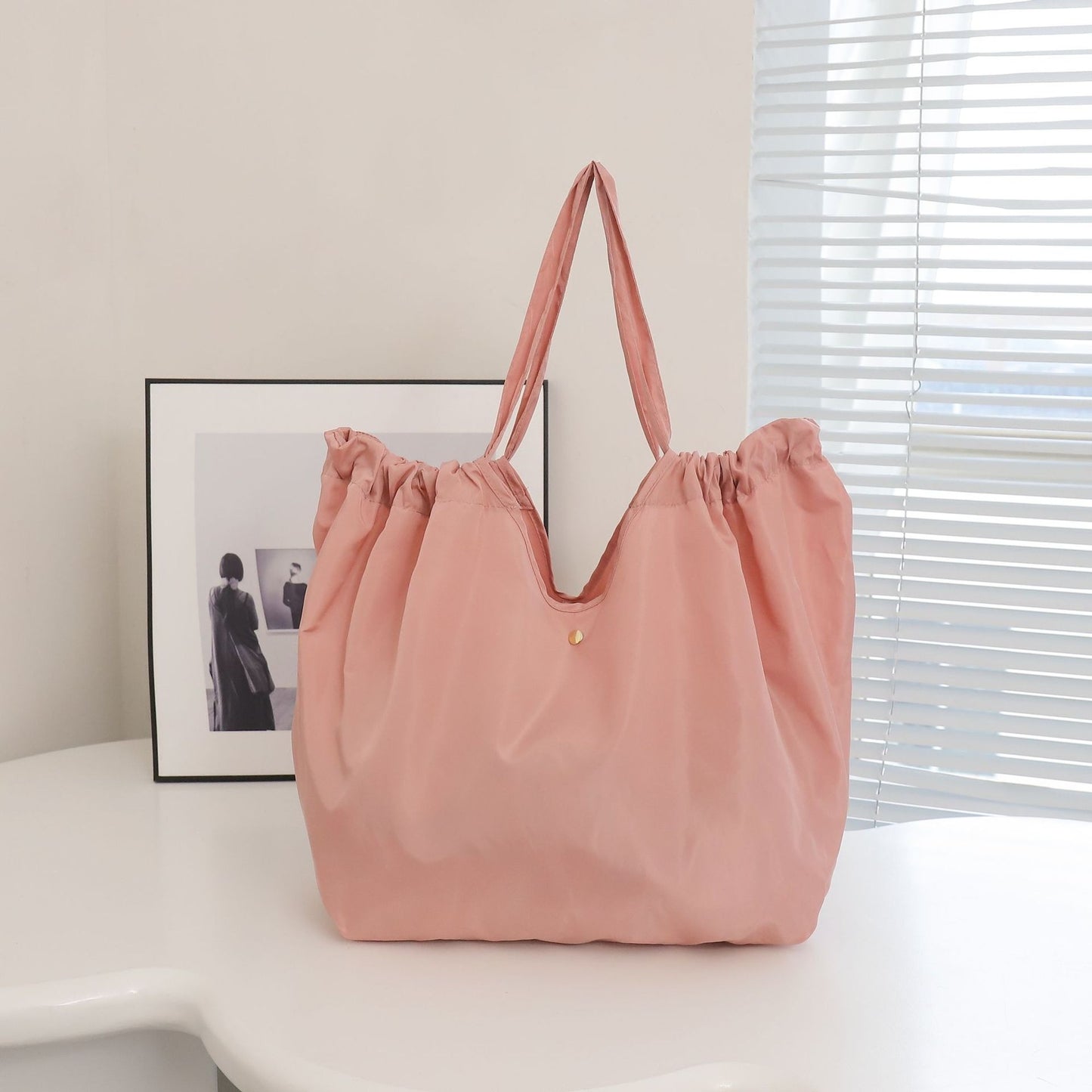 Fashion Foldable Shopping Bag Environmental Protection Large Capacity Supermarket Shopping Portable Folding Bag Out Handbag