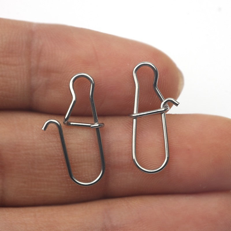 Rompin 100pçs 000-5# Anzol de Pesca Snap Pin 304 Aço Inoxidável Girador de Pesca Conector de Isca Acessórios Pesca