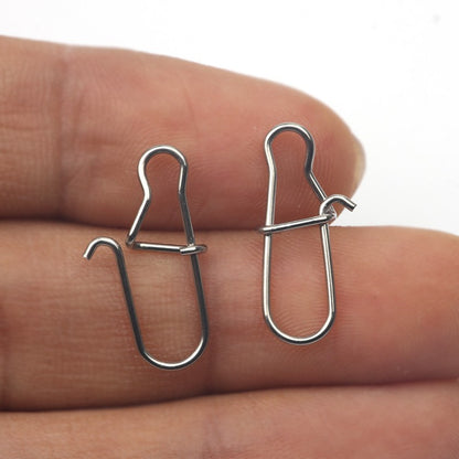 Rompin 100pçs 000-5# Anzol de Pesca Snap Pin 304 Aço Inoxidável Girador de Pesca Conector de Isca Acessórios Pesca