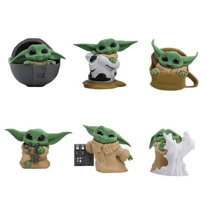 2 Estilos 6 Peças/Conjunto Figura de Anime Disney 5-8cm Brinquedo Mestre Bebê Yoda Darth Coleção de Ação PVC Mini Modelo de Brinquedo para Presente Infantil