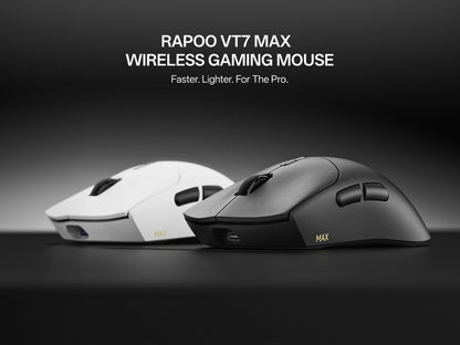 Mouse Gamer Sem Fio Rapoo VT7 MAX /VT7 Taxa de Sondagem Sem Fio Verdadeira de 8K 53g Leve Até 750h de Duração da Bateria