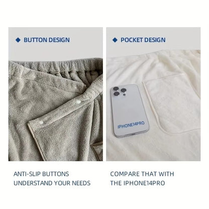 2 Pcs Men's Quick-Dry Coral Fleece Bathrobe Set - Adjustable Waistband with Pockets, Premium SPA Bath Essentials