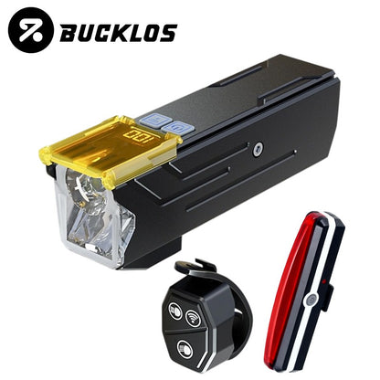 BUCKLOS 4000mAh Bicycle Lights Front with Horn Aluminium Alloy Bike Haedlight Type-C Charging Bike lights Bicycle Accessories