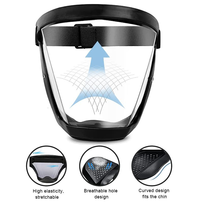 Protetor Facial Transparente Escudo Facial Super Protetor para Trabalho Roçagem Antipoeira Antiembaçante Máscara Facial Completa para Cozinha à Prova de Óleo