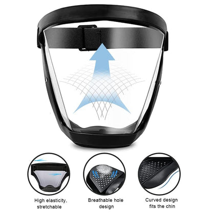 Protetor Facial Transparente Escudo Facial Super Protetor para Trabalho Roçagem Antipoeira Antiembaçante Máscara Facial Completa para Cozinha à Prova de Óleo