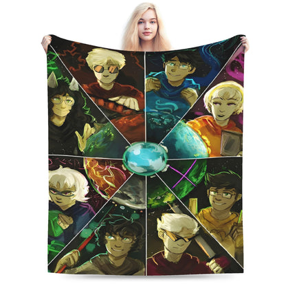 Manta de Flanela Homestucked Manga Cobertor Macio e Quente para Sofá Cama Viagem Engraçado Colcha Capa de Sofá-Cama